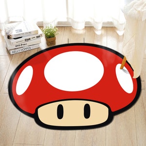 Mushroom Patterned Round Rug: Anti-Slip Modern Decor