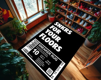 Sneakerhead Rug: Hypebeast Home Decor, Non-Slip