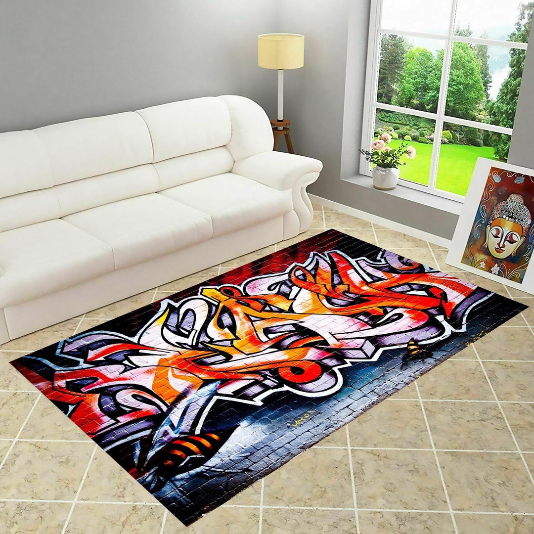 Graffiti Street Art Rug: Modern Urban Design - Etsy