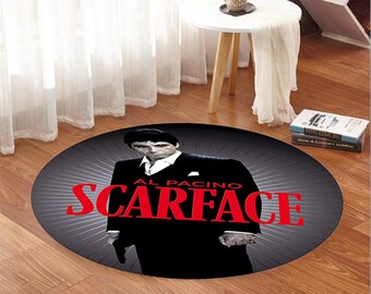 Scarface Round Rug: Themed Living Room Decor