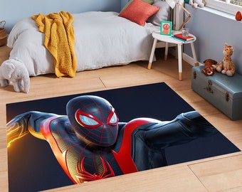 Spiderman Patterned Rug,SpiderMan,Cool Rug,Room Rug,SpiderMan Rug,Kids Gift Rug,Gift for Him,Bedroom Rug,Non-Slip Carpet,Cartoon Rug,