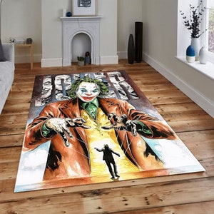 Joker Pattern,Joker Rug,Modern Rug,Joker Decor,Area Rug,Non-Slip Rug,Design Rug,Kids Room Rug,Child Rug,Gift For Him,Rug For Living Room
