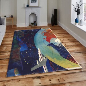 Map Pattern Rug, Map Decor, Map Rug, Themed Rug, Learning Rug,Popular Rug, Gift For Him, Gift For Her, Area Rug, Non Slip Rug, Fan Rug
