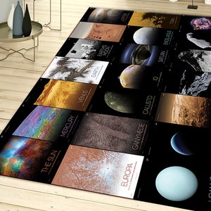 Planets Pattern,Vortex Rug,Colorful Area Rug,Geometric Pattern,Decorazione Per La Casa,Popular Rug,Gift for Him,Home Gift,Non-Slip Rug,