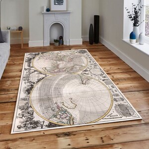 Map Rug, Housewarming Gift, Floor Non Slip Rug, Home Decoration, Themed Rug, Learning Rug, Kids Play Rug, Gift For Him,Gift For Her,Area Rug