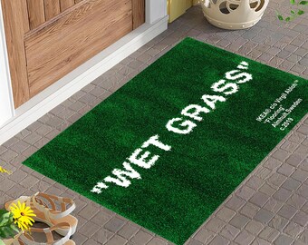 Wet Grass Doormat: Green Hypebeast Rug - Entrance Welcome Mat