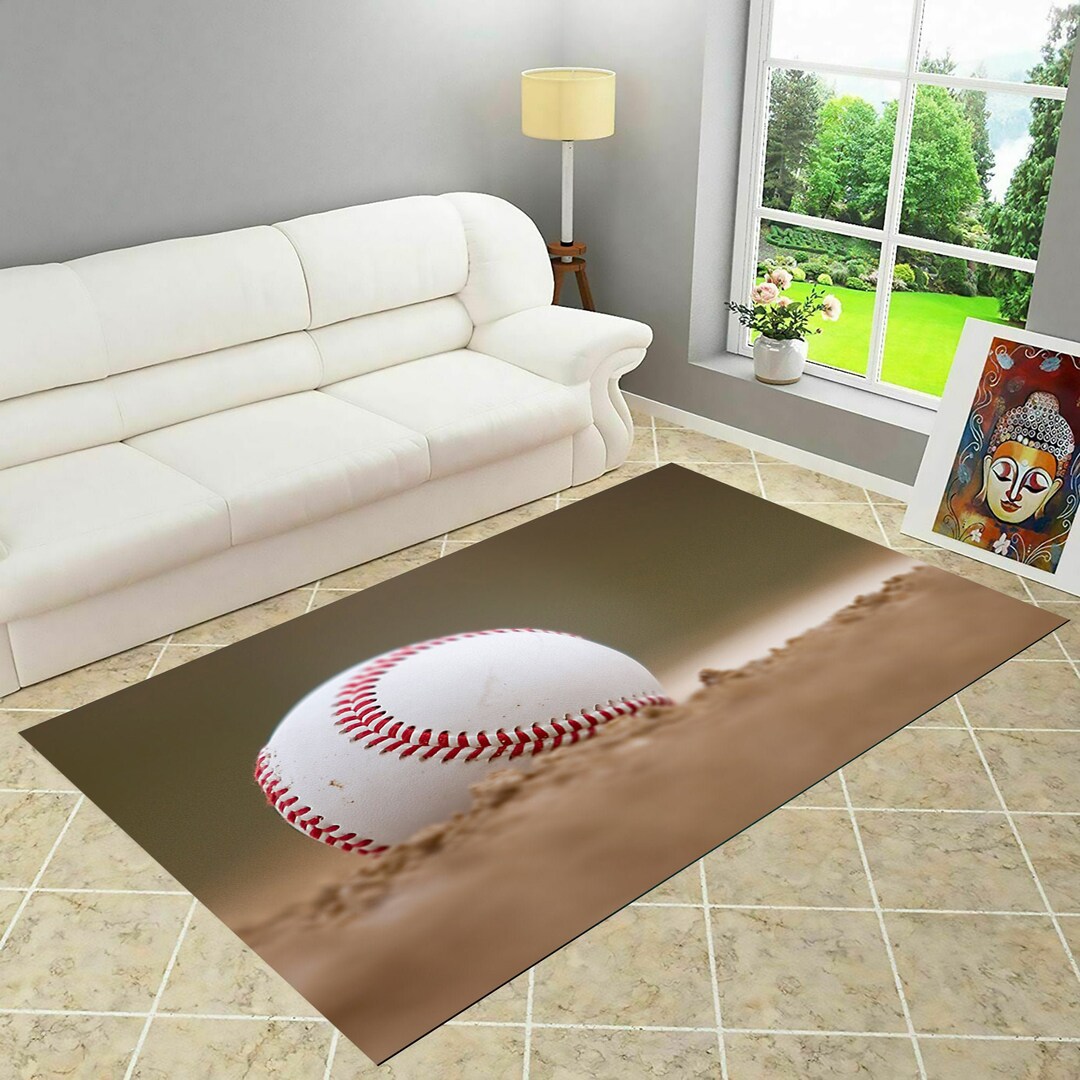 Homebase Rug Baseball Baseball Rug: Sports Theme Living Room Carpet - Etsy