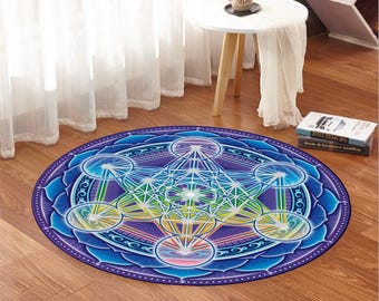 Metatron Cube Rug Metatron's Cube | Meditation Rug | Powerful Sacred Geometry | Thicken ...