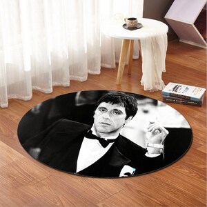 Scarface Rug, Tony Montana Rug, Mafia Theme Rug, Cool Rug, Living Room Decor, Movie Rug, Salloon Rug, Office Rug, Modern Art, Non Slip Rug