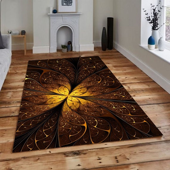 Golden Gift for Her Living Room Rug Modern Rug Rug Etsy