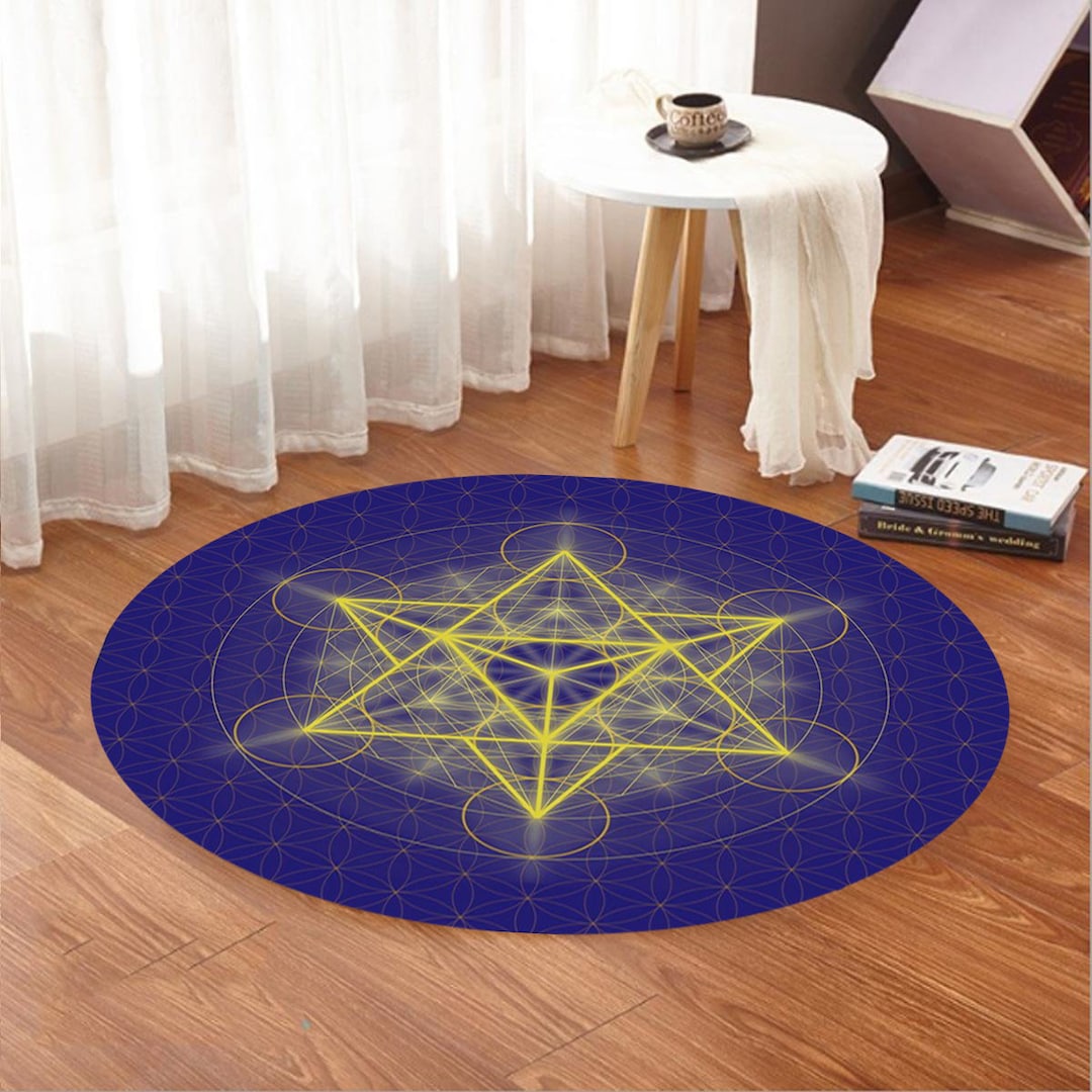 Metatron Cube Rug Metatron Cube Rug:metatron’s Cube Rug, Sacred Geometry Area Rug ...