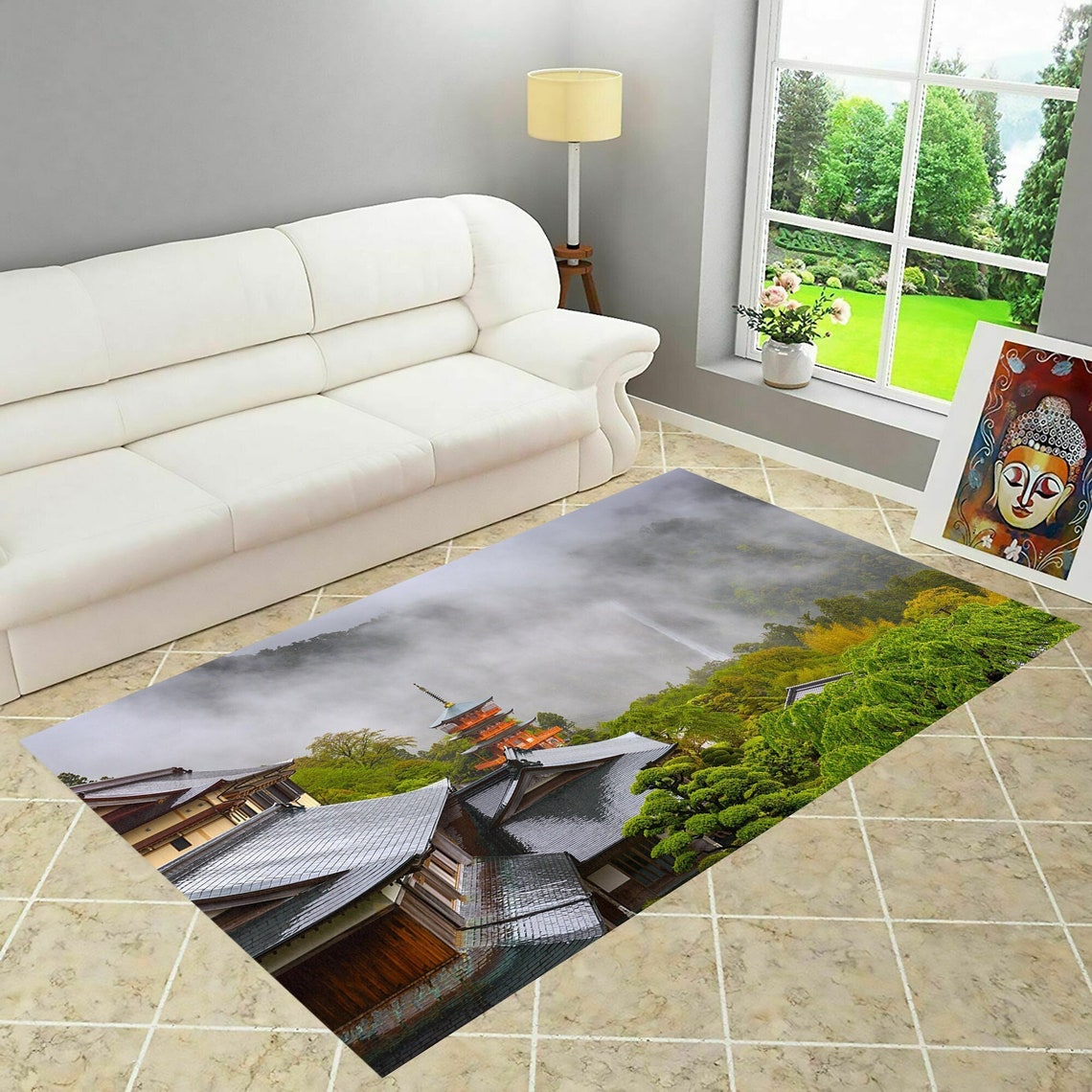 Japanese Rug Designer Rug Japan Area Rug Themed CarpetHome Etsy