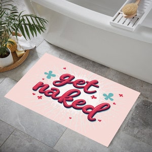 Colorful 'Get Naked' Bathmat: Funny Bathroom Decor