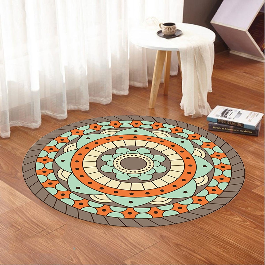 Mandala Round Rug,circular Area Rug,aesthetic Room Rug,boho Meditation ...