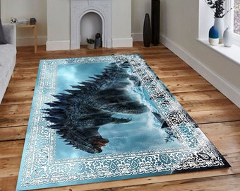 Alfombra decorativa Godzilla, alfombra de película, regalo para el hogar, alfombra Godzilla, alfombra de área personalizada, alfombras de habitación para niños, regalo para él, alfombra de sala de estar, regalo personalizado,