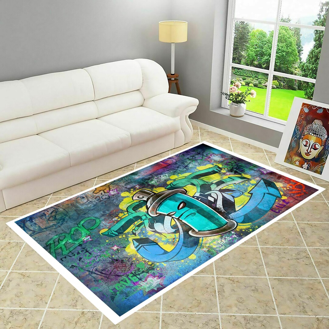 Hip Hop Rug Graffiti Art Area Rug: Modern Hip Hop Decor - Etsy