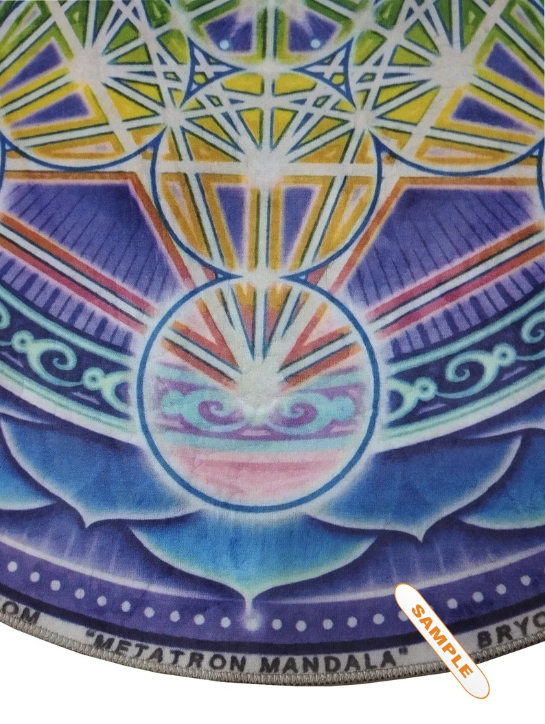 Metatron Cube Rug Metatron's Cube Round Rug: Sacred Geometry Bohemian Decor - Etsy
