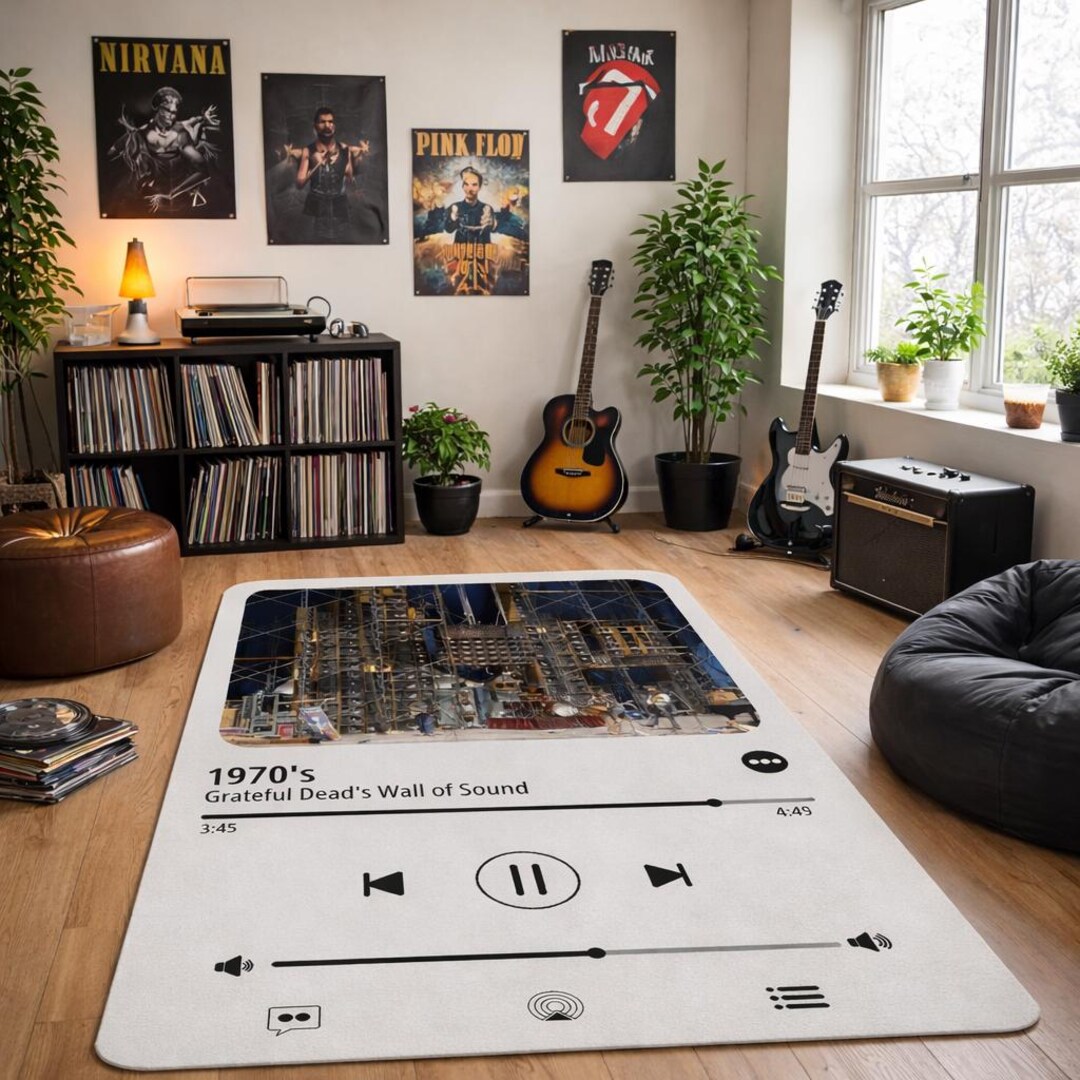 Custom Album Cover Rug: Personalized Music Rug, Retro Vinyl Style Area ...