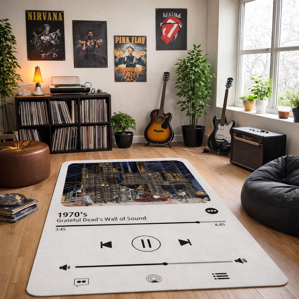 Custom Album Cover Rug: Personalized Music Rug, Retro Vinyl Style Area ...