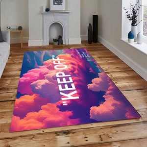 Colorful Cloudy Keep Off Decor Rug,Keep Off Rug,Living Room Rug,Housewarning Gift,Custom Area Rug,Gift for Her,Wohnkultur,Washable Rug