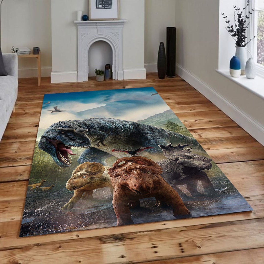 Dinosaur Pattern Rug,dinosaur,area Rug,dinosaur Rug,boys Room Rug,kids ...