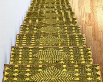 Modern Non-Slip Stair Rugs: Geometric Pattern Stair Treads