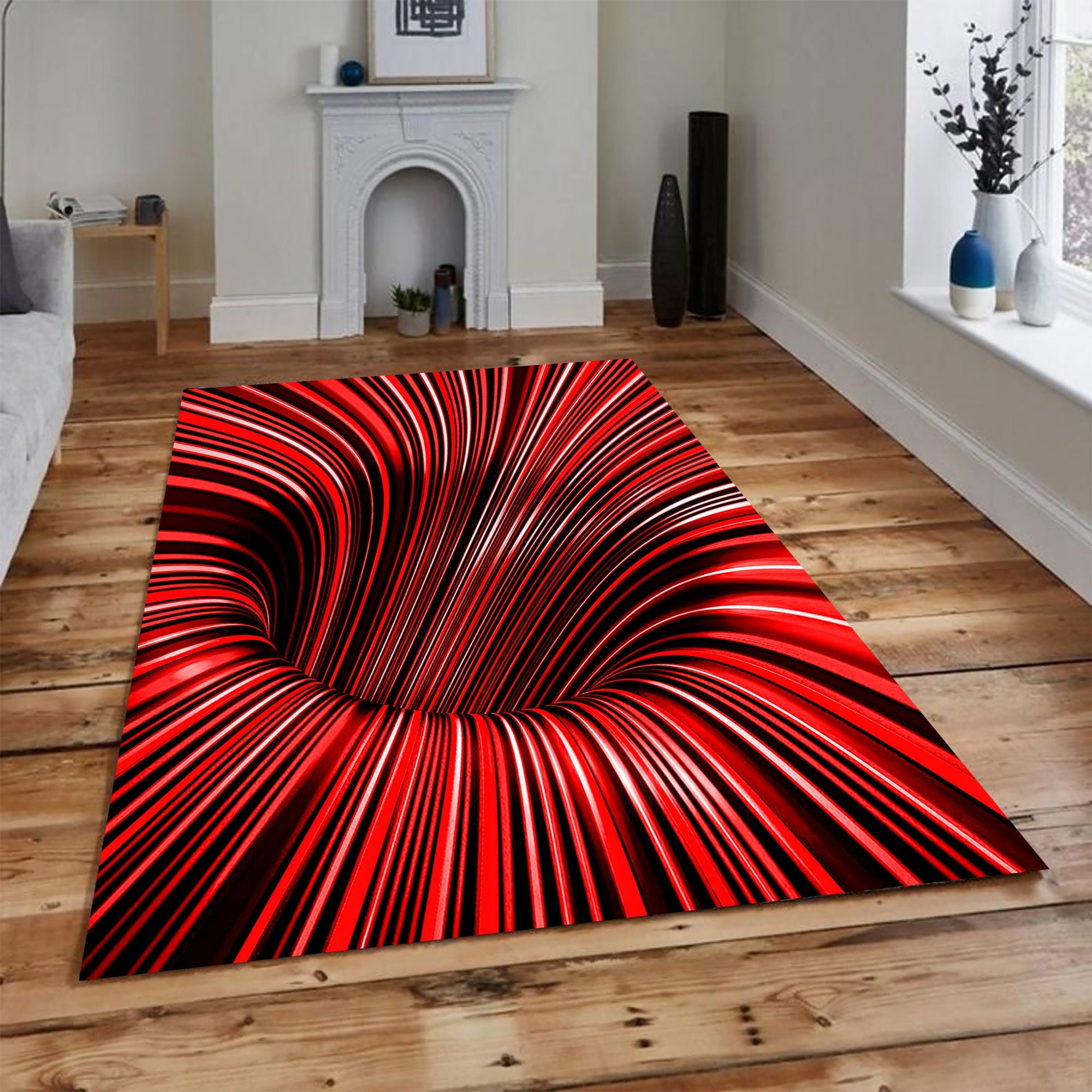 3D Vloerkleed Met Optische Illusie,3D Illusie Vloermat Kerst