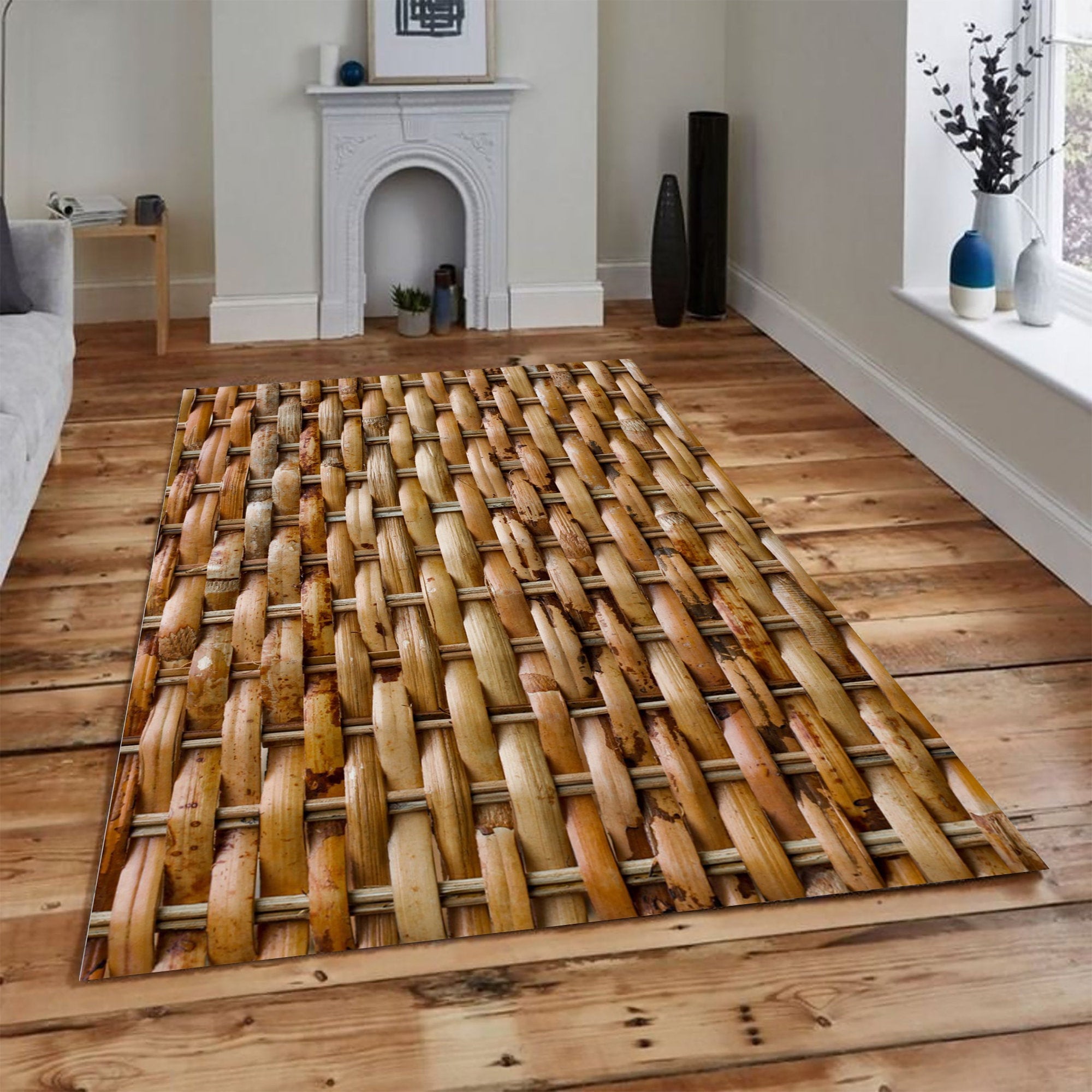 Wicker Look Rug Popular Rug Ruggift for Her Nonslip Rug Etsy UK