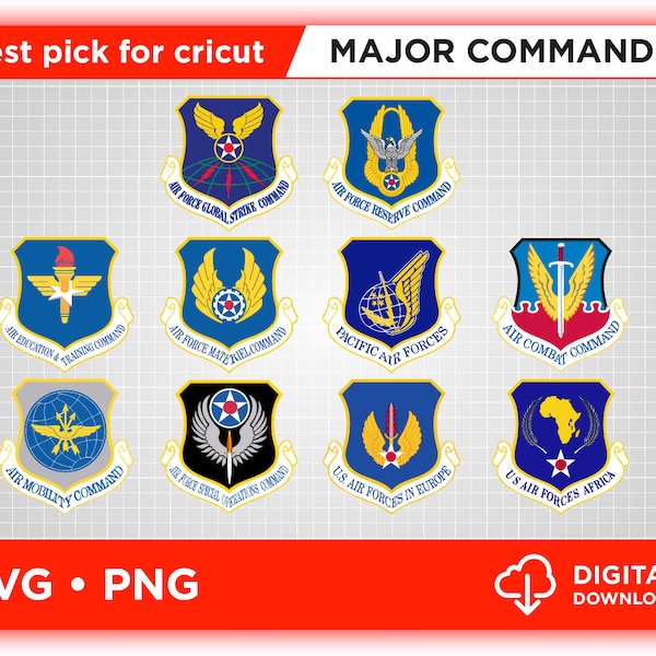 Air force major command svg Etsy México