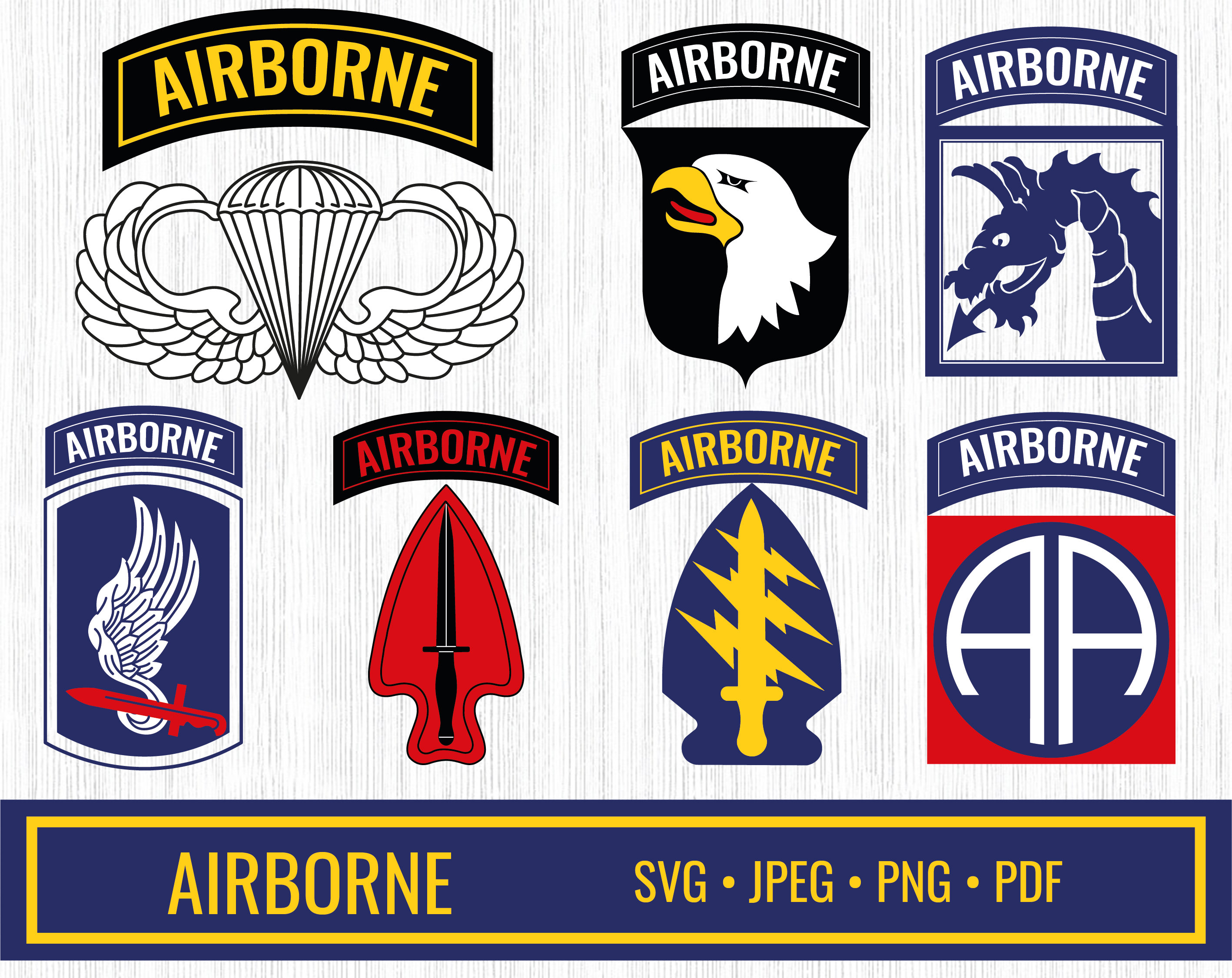 Airborne Bundle Svg Airborne Division Patch Airborne Logo Etsy