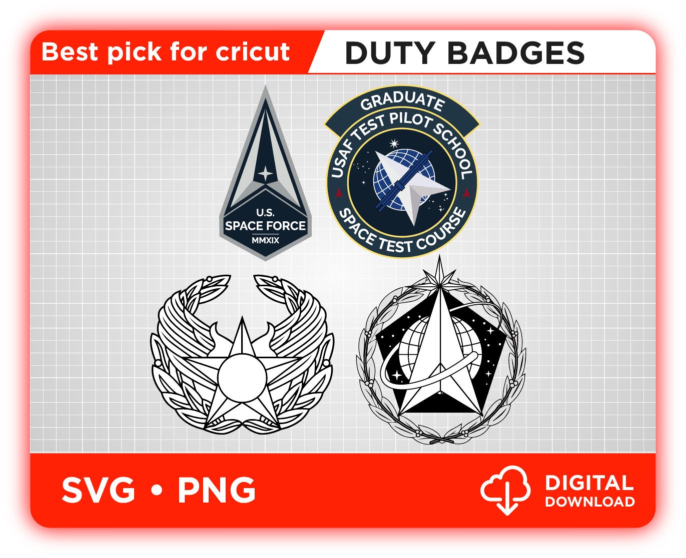 USAF Duty Badge Space Force Space Star Command Space - Etsy