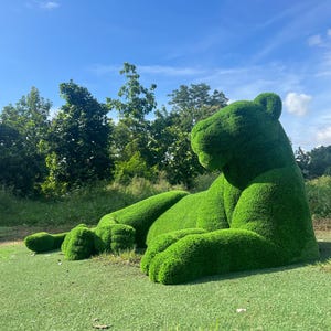 Animal  Topiary Green Sitting Lioness Lying Down Is Made of Fibreglass And Artificial Turf For Home, Garden And Outdoor.
