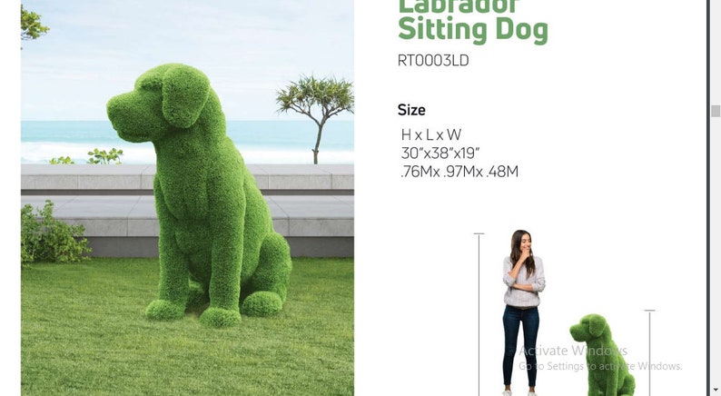 Animal Topiary Green Sitting Dog Is Made Of Fibreglass And Artificial Turf For Home, Garden And Outdoor image 6