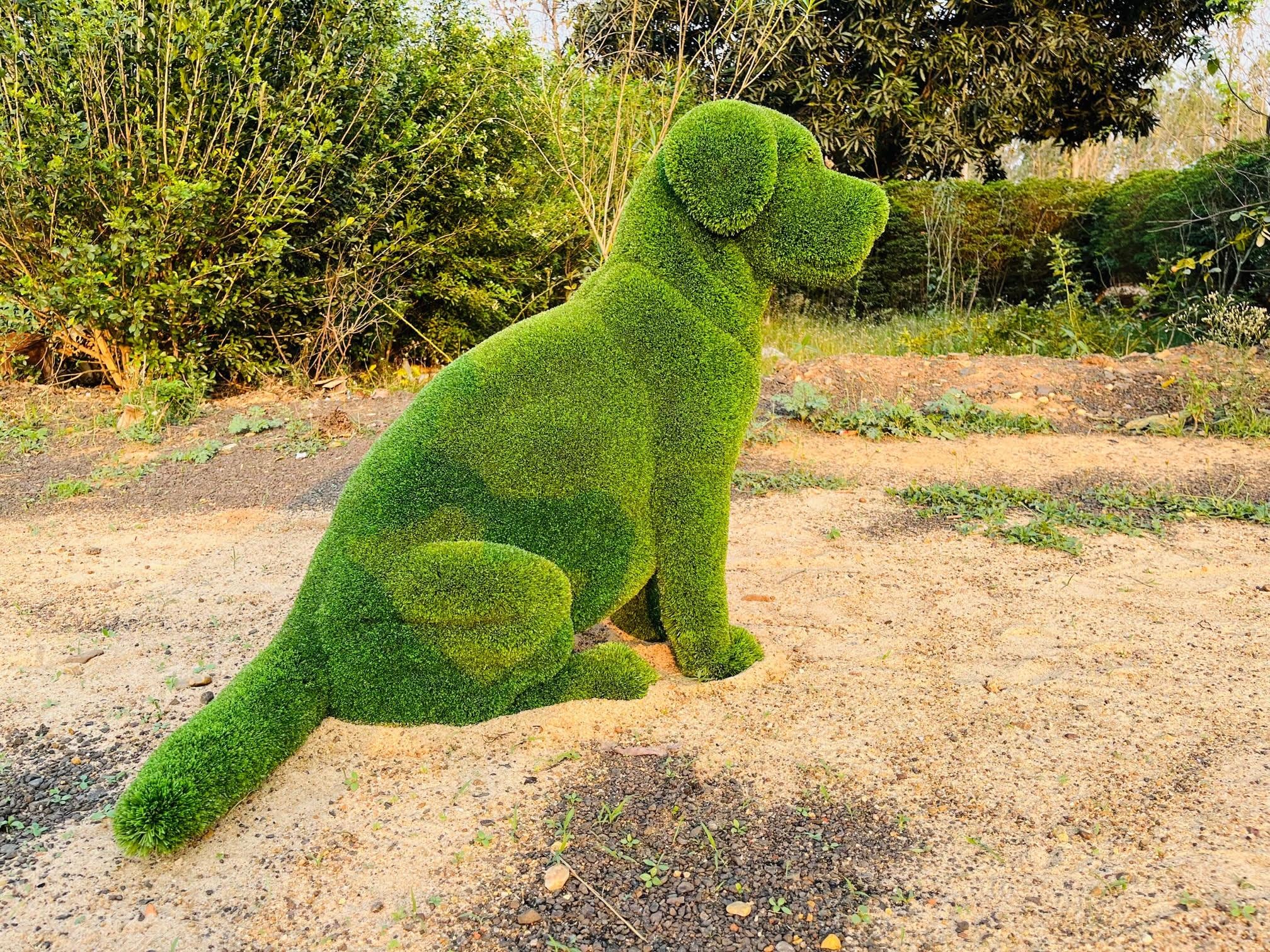 Dog Sitting Topiary Green With Outdoor Indoor Decoration - Etsy