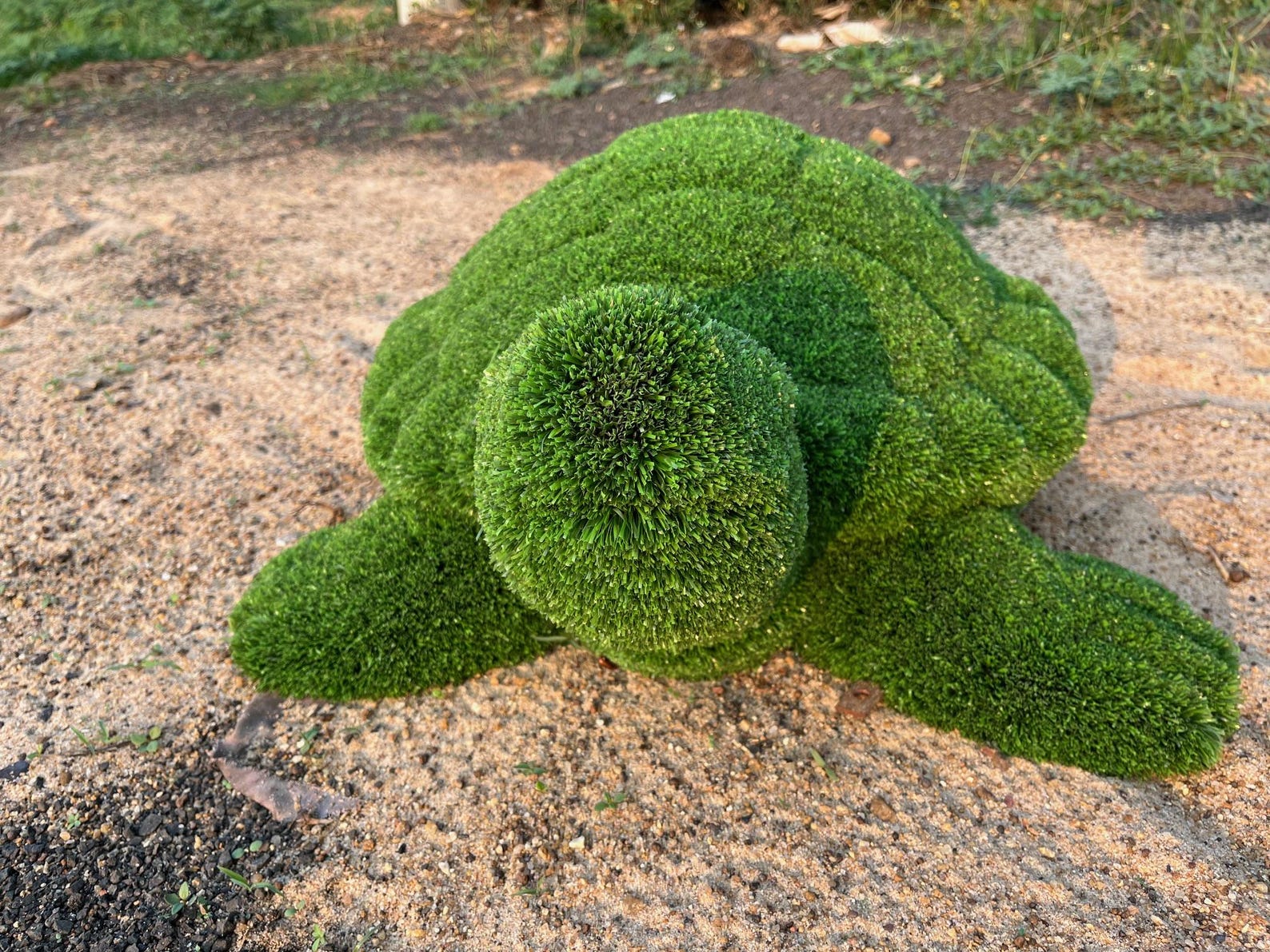 Handmade Artificial Turf Turtle Topiary: Fiberglass Garden Decor - Etsy