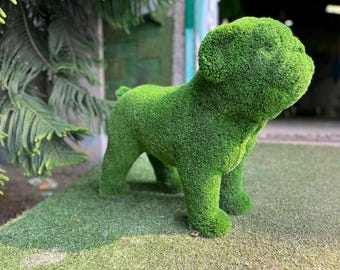 人工芝犬用ガーデン＆庭装飾トピアリー：屋外用動物グリーンフィギュア