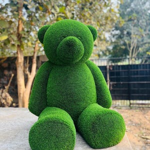 Artificial Grass Bear Is Made Of Fibreglass And Artificial Turf For Home, Garden And Outdoor