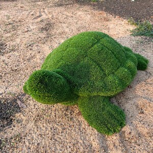 Handmade Artificial Turf Turtle Topiary: Fiberglass Garden Decor - Etsy