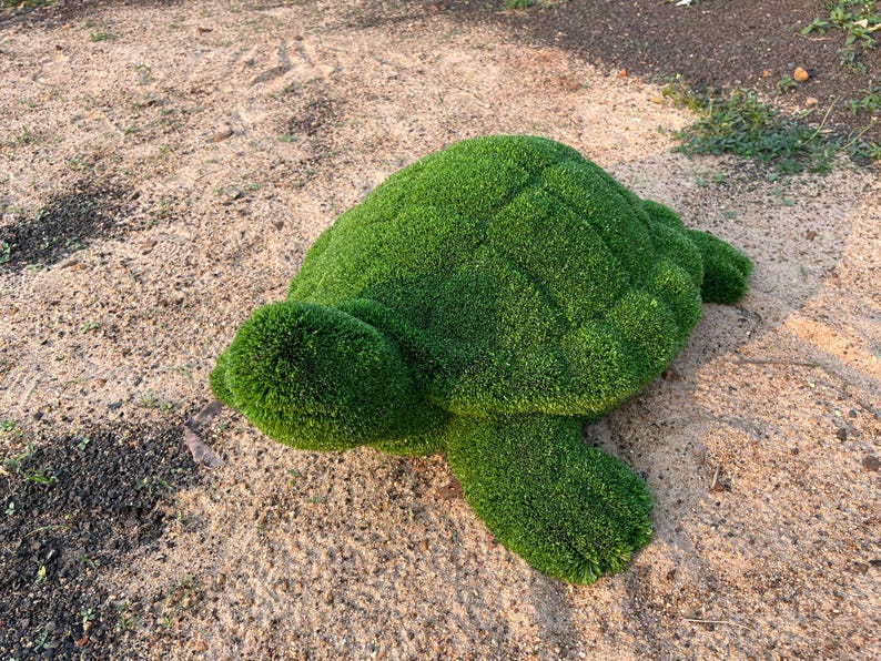 Handmade Artificial Turf Turtle Topiary: Fiberglass Garden Decor - Etsy