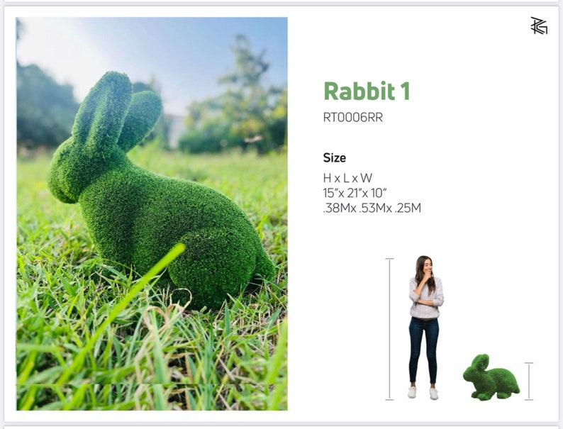 TopiariesByRevturf Bunny Topiary - Thumbnail 5