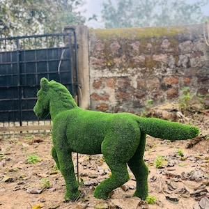 Animal Topiary Green Foal Is Made Of Fibreglass And Artificial Turf For Home, Garden And Outdoor image 7