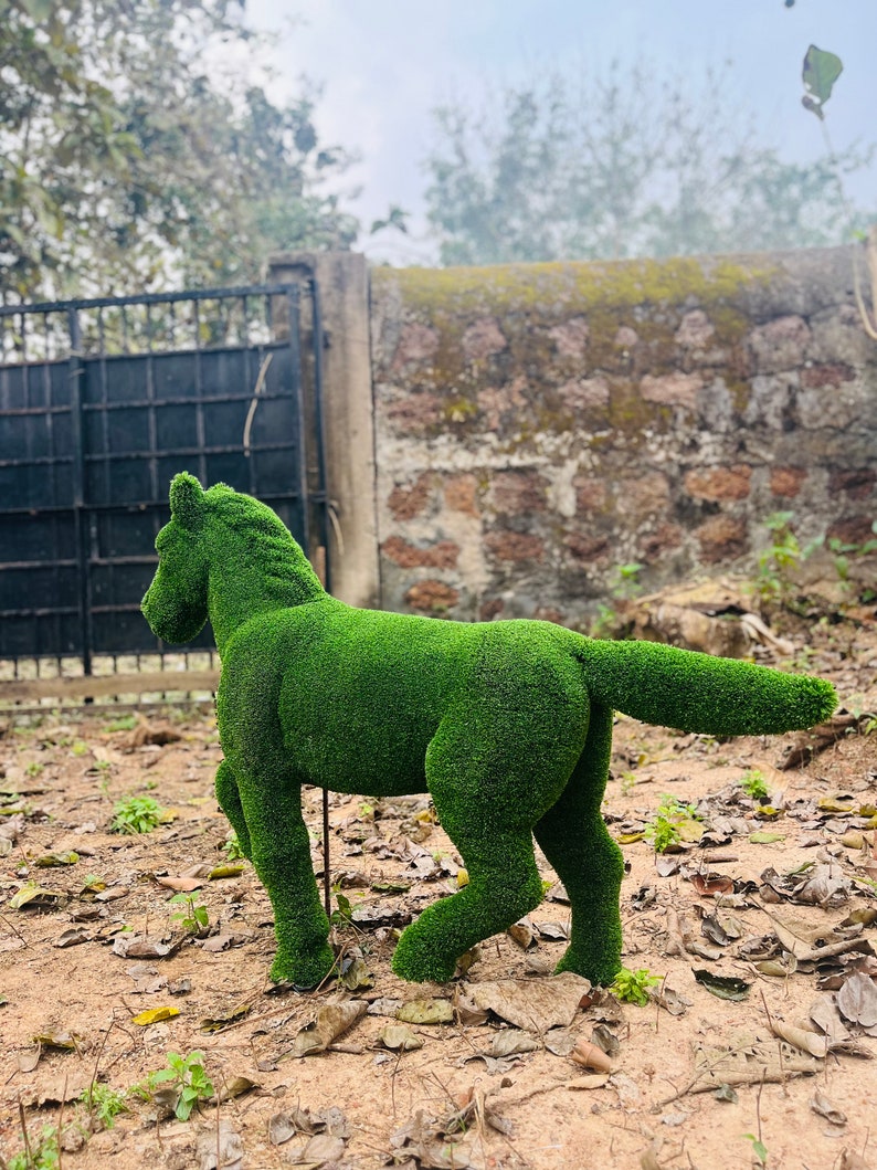 Animal Topiary Green Foal Is Made Of Fibreglass And Artificial Turf For Home, Garden And Outdoor image 7