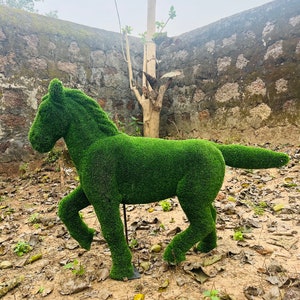 Animal Topiary Green Foal Is Made Of Fibreglass And Artificial Turf For Home, Garden And Outdoor image 3