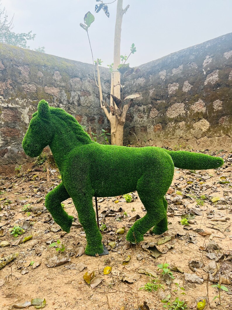 Animal Topiary Green Foal Is Made Of Fibreglass And Artificial Turf For Home, Garden And Outdoor image 3