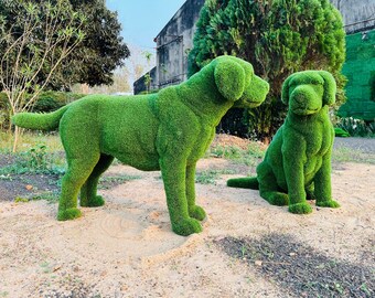 犬のトピアリー（2個セット、緑色）：人工芝装飾 - Etsy 日本