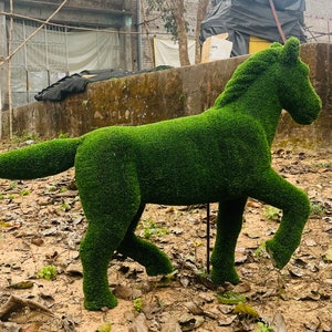 Animal Topiary Green Foal Is Made Of Fibreglass And Artificial Turf For Home, Garden And Outdoor image 4