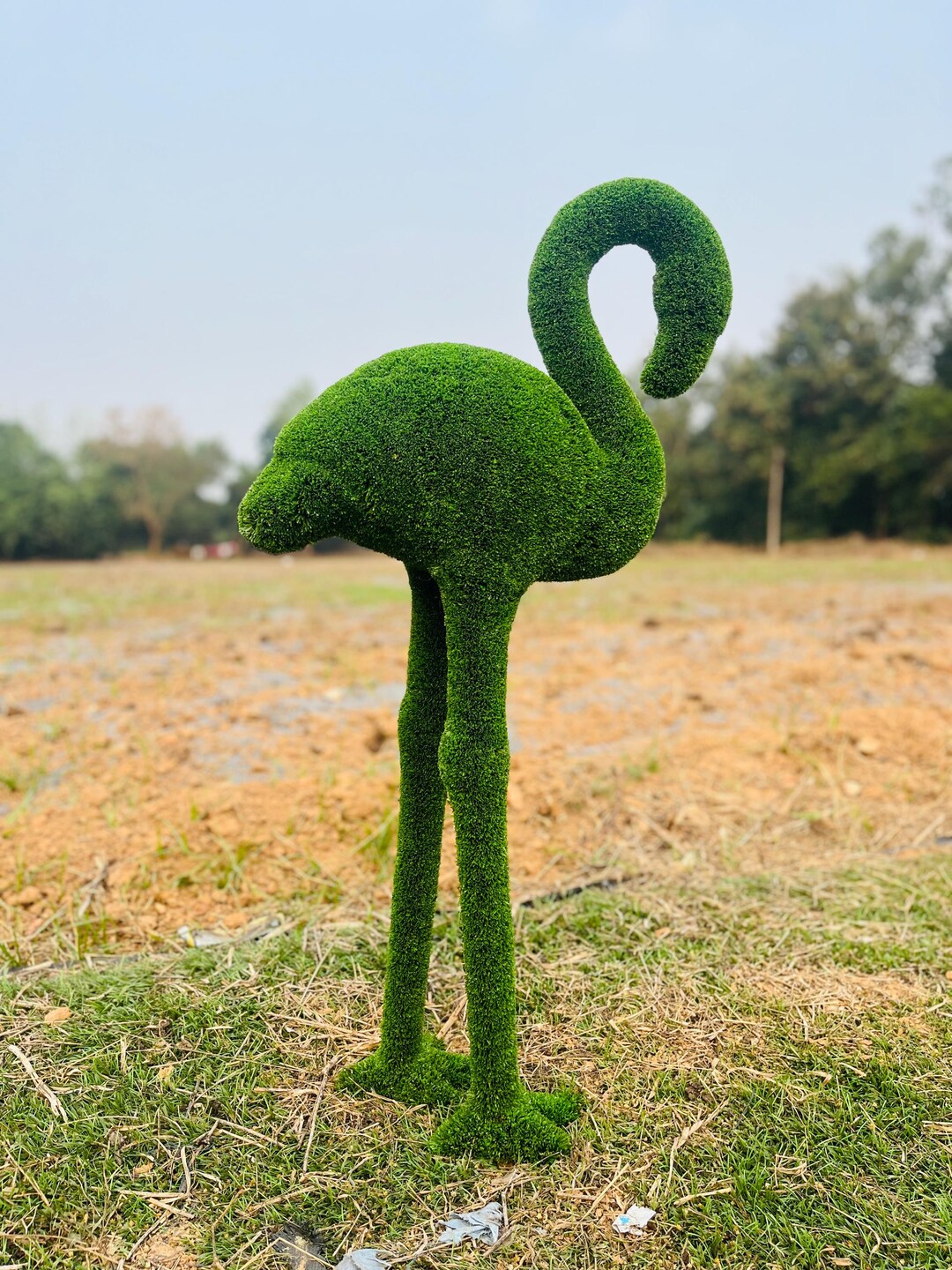 Artificial Turf Flamingo Topiary: Garden Decor - Etsy