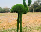 Artificial Turf Flamingo Topiary: Garden Decor