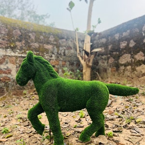 Animal Topiary Green Foal Is Made Of Fibreglass And Artificial Turf For Home, Garden And Outdoor image 6