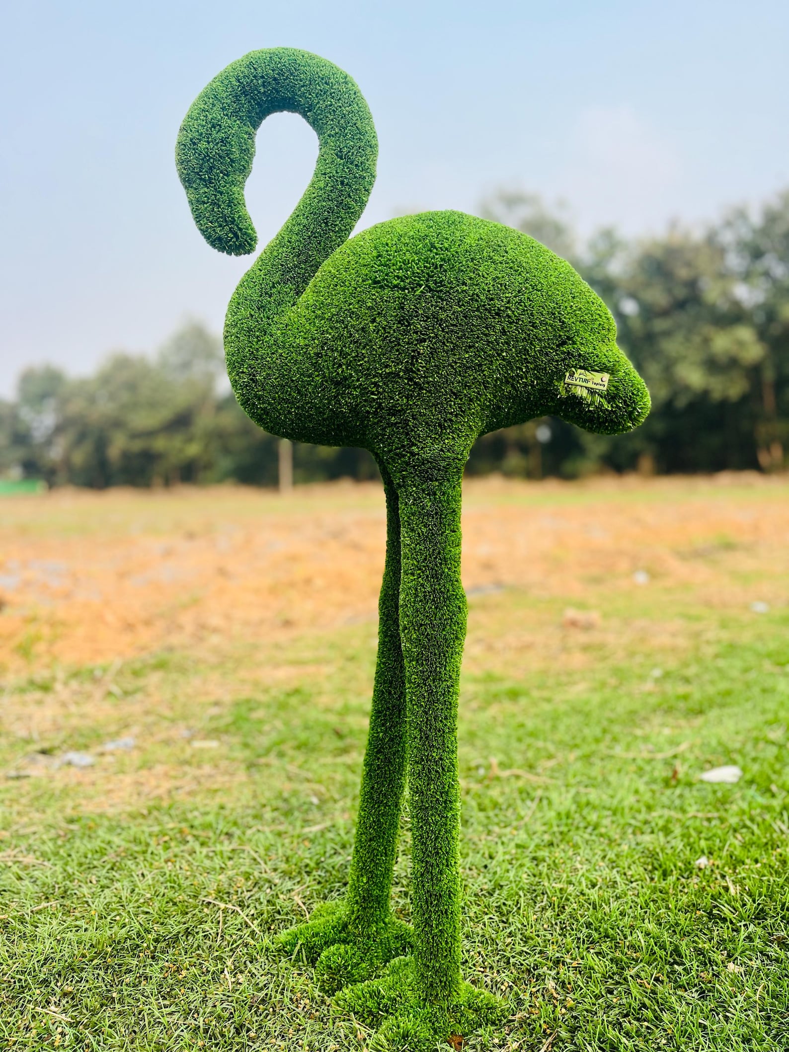 Artificial Turf Flamingo Topiary: Garden Decor - Etsy